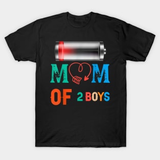 Women Mom of 2 Boys Shirt Gift from Son Mothers Day Birthday T-Shirt